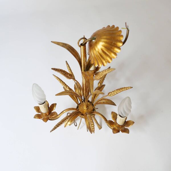 lampe lustre en metal vintage Kogl Hans design 1970 épis de blé