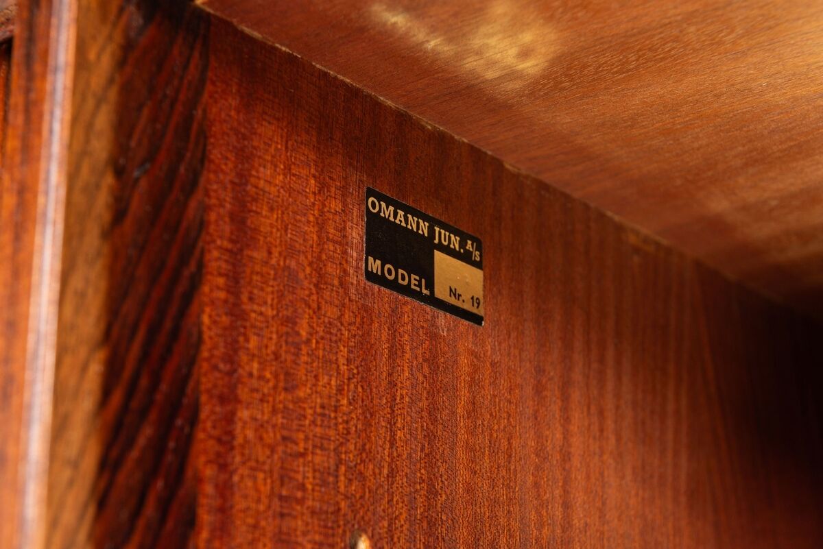 Gunni Omann highboard model 19 in rosewood Omann Jun Denmark 1960