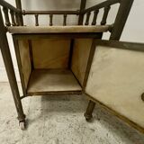 Art Deco bedside table in brass and veined marble, 20th century