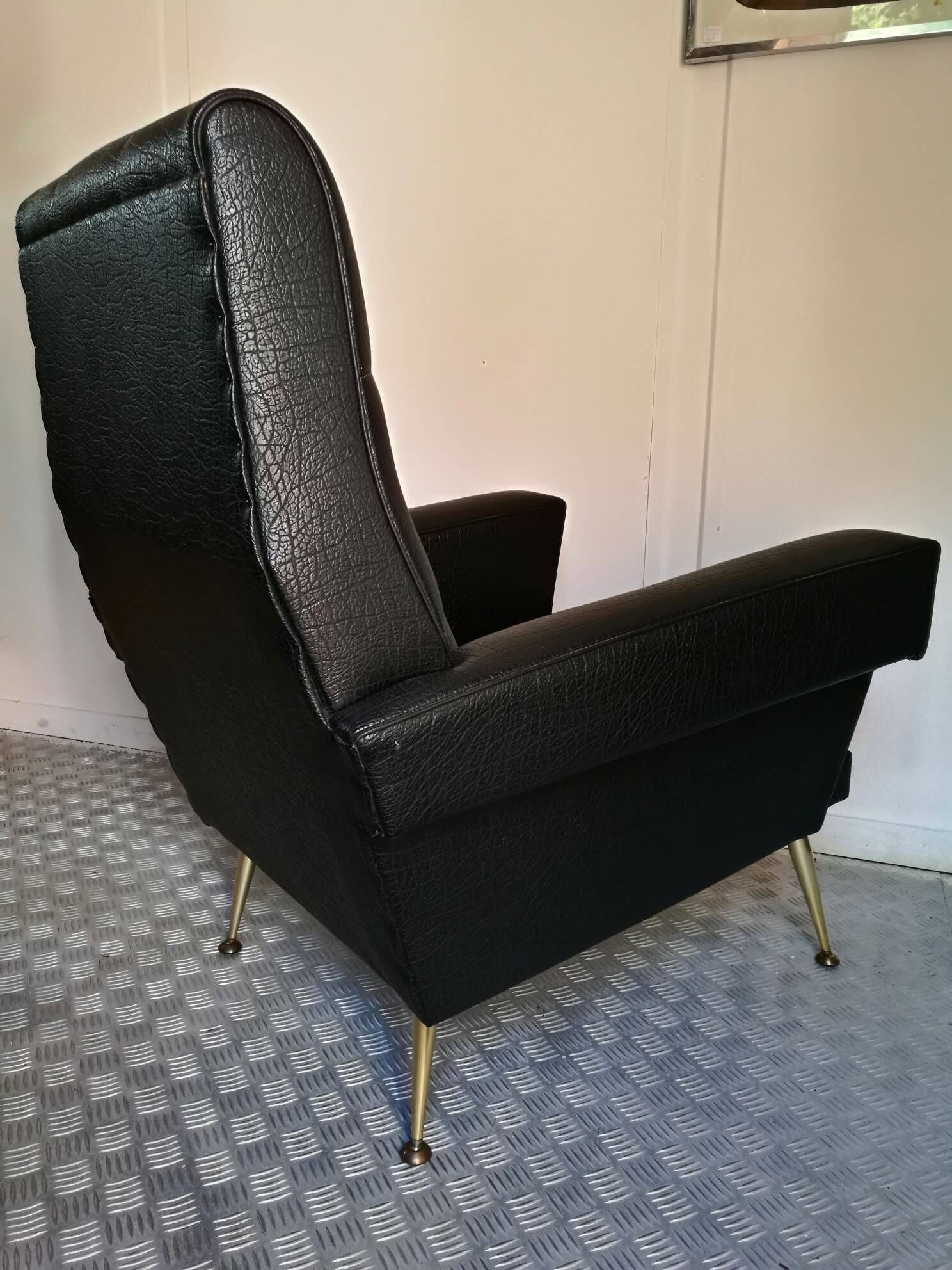 Pair of vintage leather armchairs