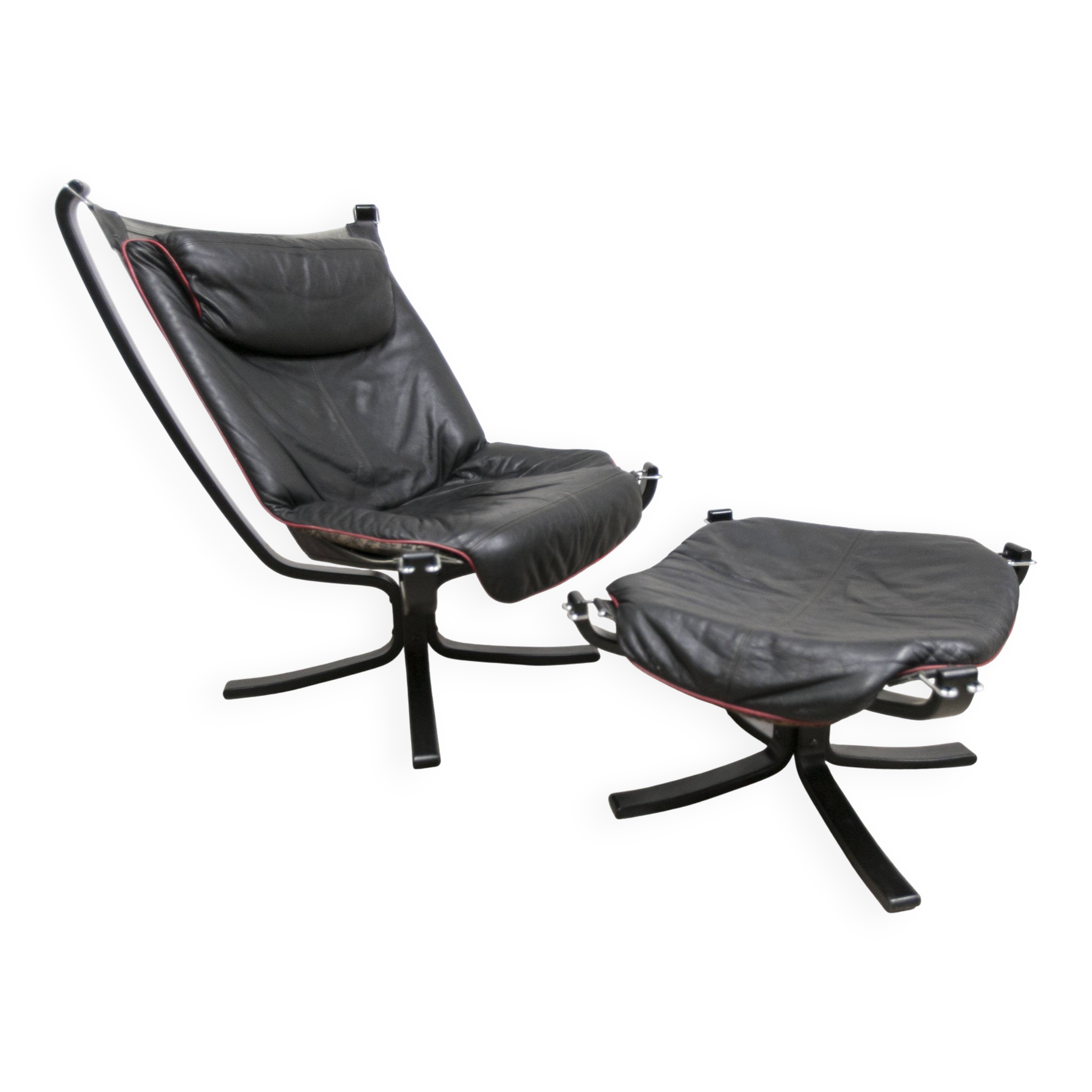 Fauteuil et ottoman viking p97 par Sigurd Ressell, Poltrona Fr