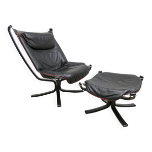 Fauteuil et ottoman viking