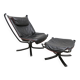 Fauteuil et ottoman viking p97 par Sigurd Ressell, Poltrona Fr