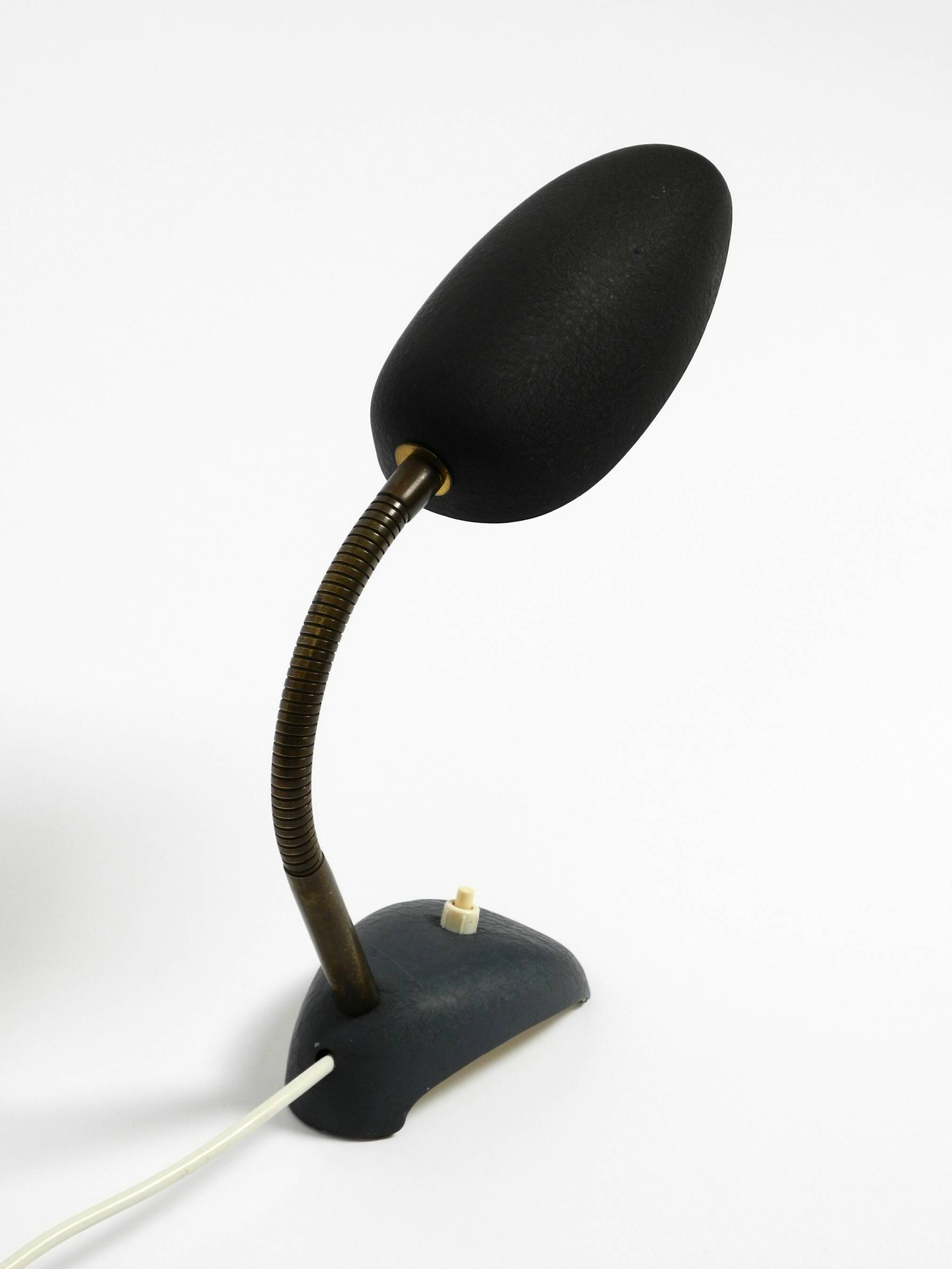 Small 1950s table lamp with metal gooseneck from Gebrüder Cosack Germany