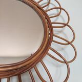 Rattan mirror, 60s