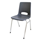 Chaise vintage Mid-Century coque plastique et piètement tubulaire