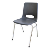 Chaise vintage Mid-Century coque plastique et piètement tubulaire