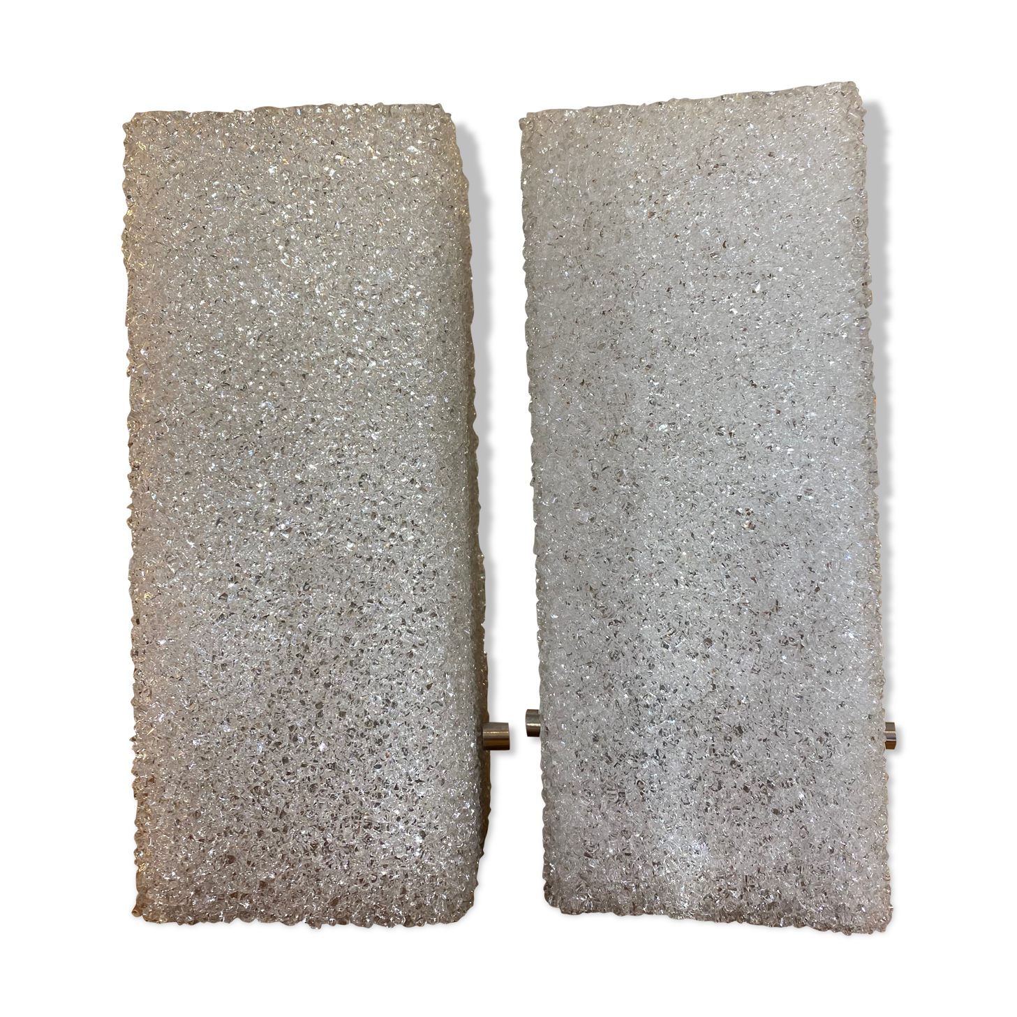 Pair of plexiglas sconces