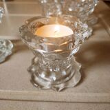 6 Bougeoirs en verre de Reims