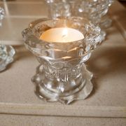 6 Bougeoirs en verre de Reims