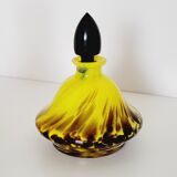 2 flacons art déco en verre jaune et marron Franz Welz