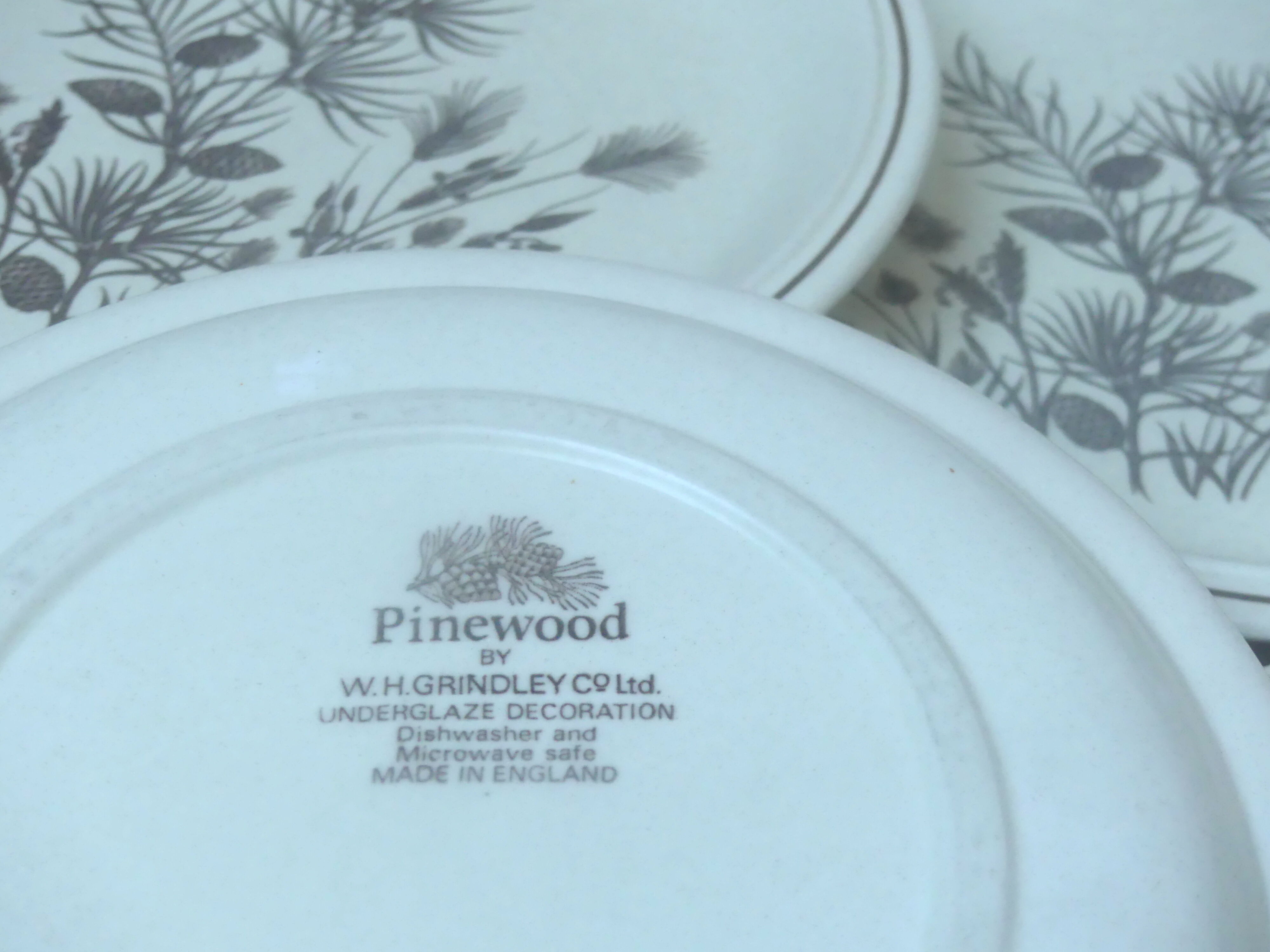 Set of 6 flat english plates