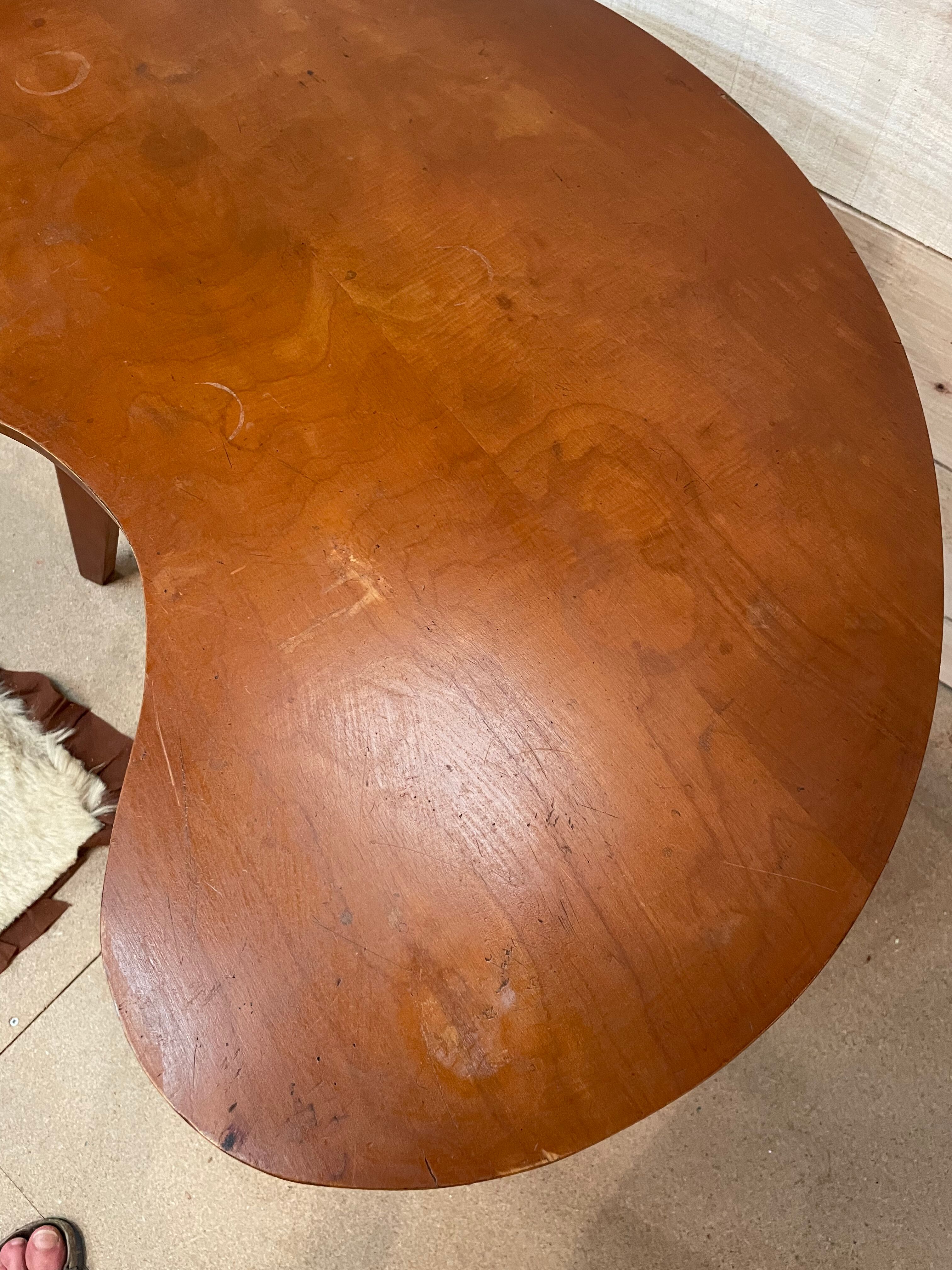 Table basse haricot vintage année 50