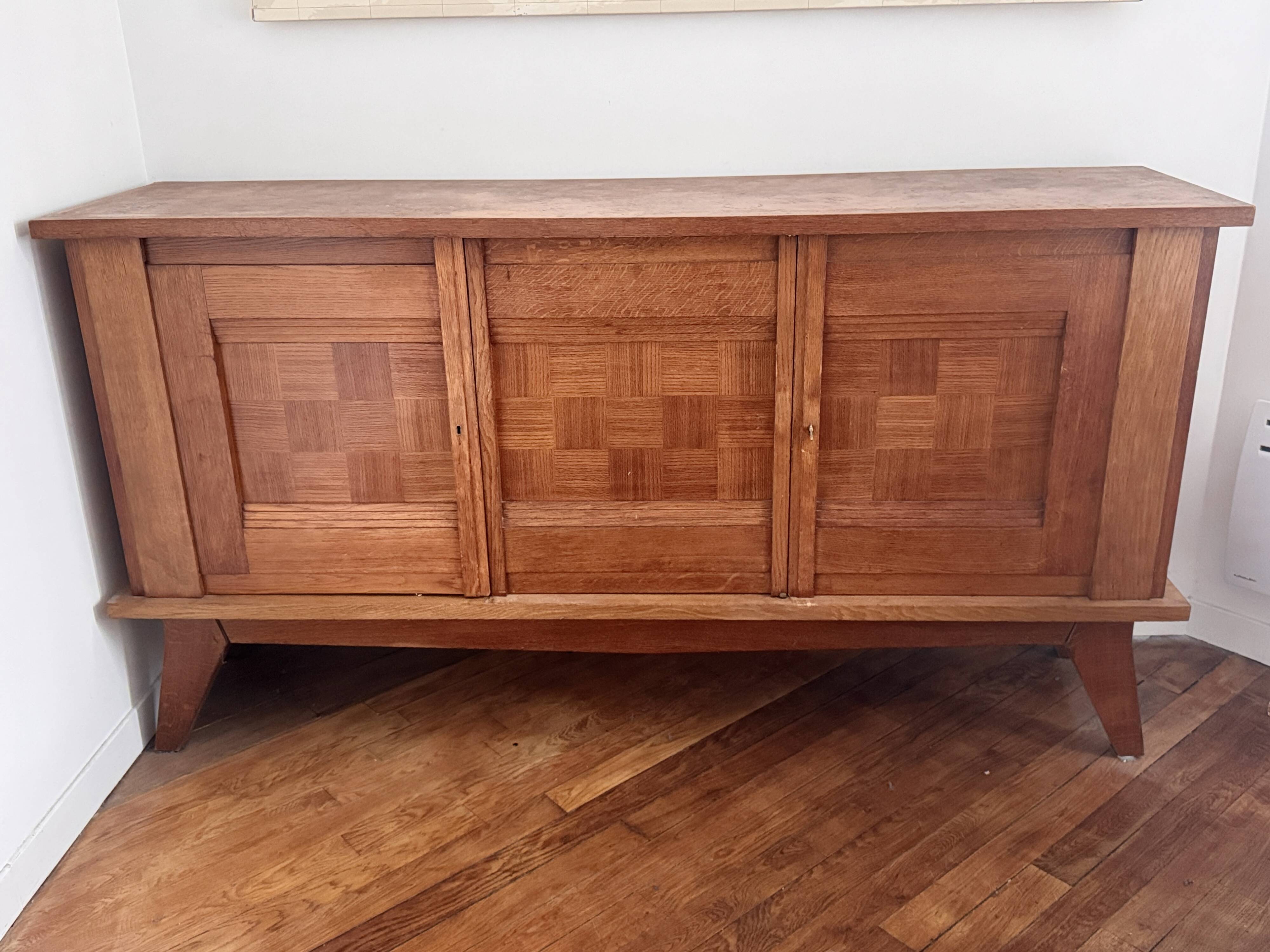 Magnificent enfilade buffet bahut gaston poisson in solid wood.