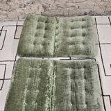 Paire de chauffeuse velour vintage 1970"