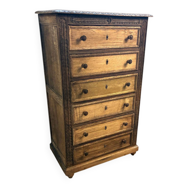 Ancien meuble de notaire à 6 tiroir