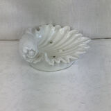White glazed ceramic handmade soap holder