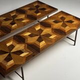 Tables basses en marqueterie (ensemble) 19e siècle