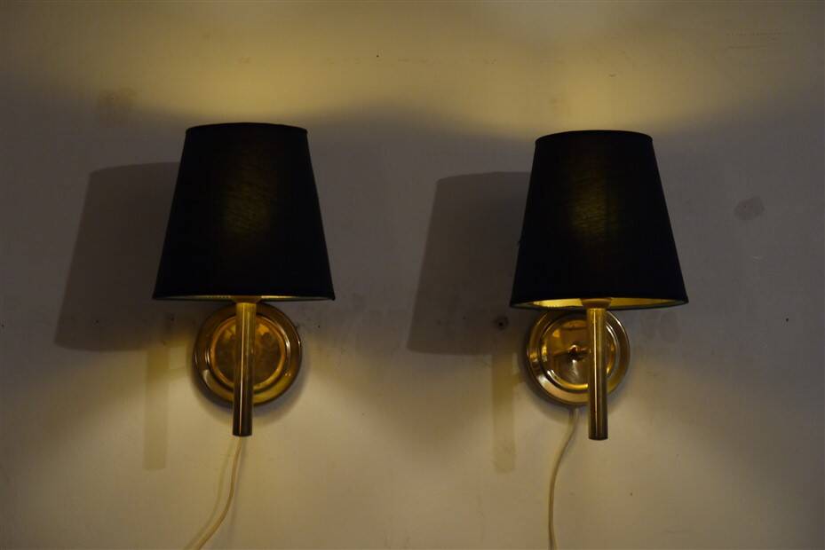 Danish brass wall lights 1970