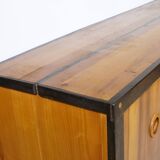 Handcrafted Solid Wood Sideboard in Wenge & Cherry, 1970 Vintage