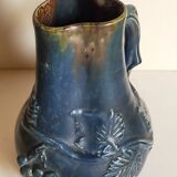 19th century grapes barbotine pitcher