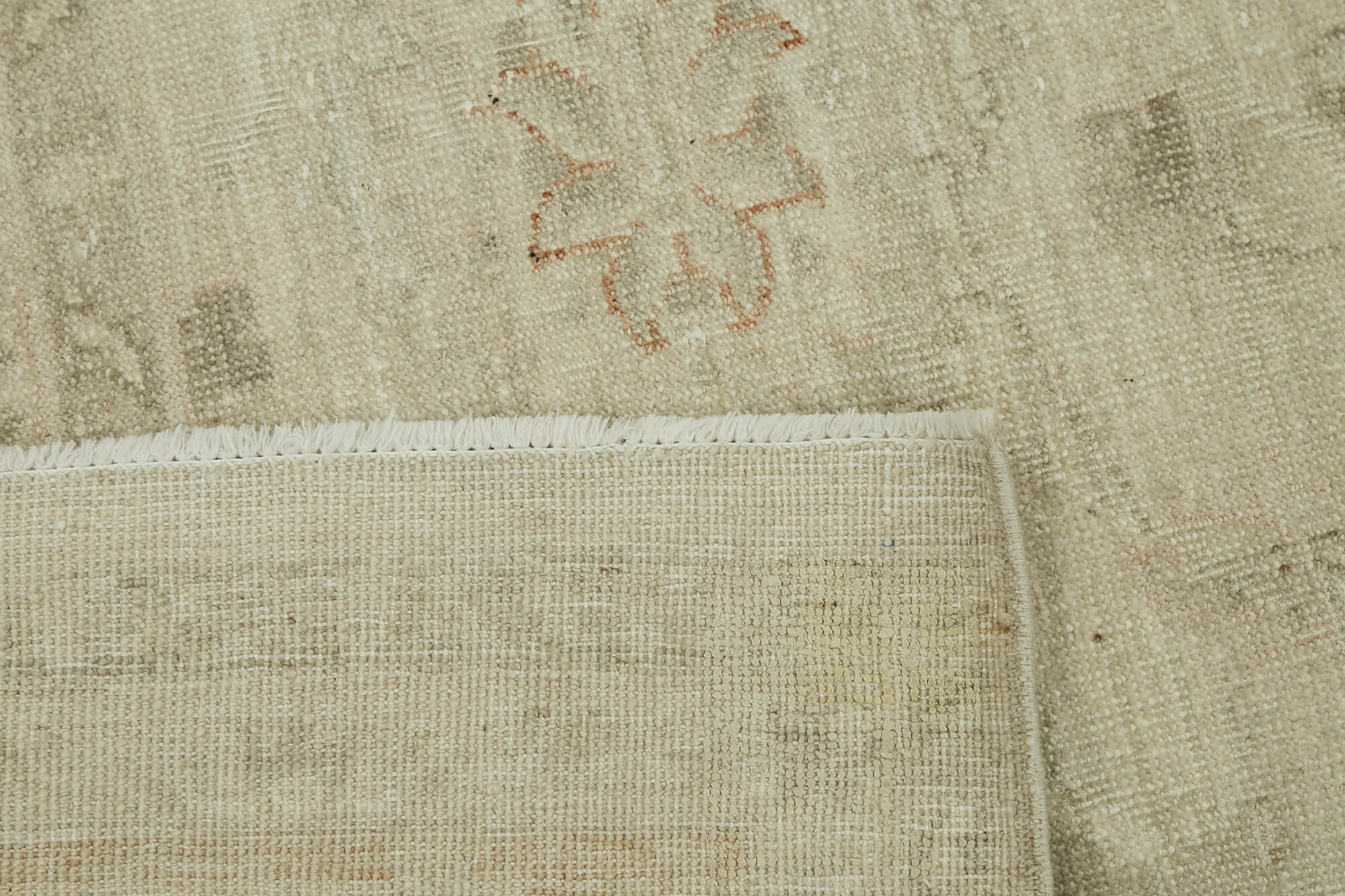 Hand-knotted persian vintage 1970s 196 cm x 295 cm beige wool carpet