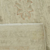 Hand-knotted persian vintage 1970s 196 cm x 295 cm beige wool carpet