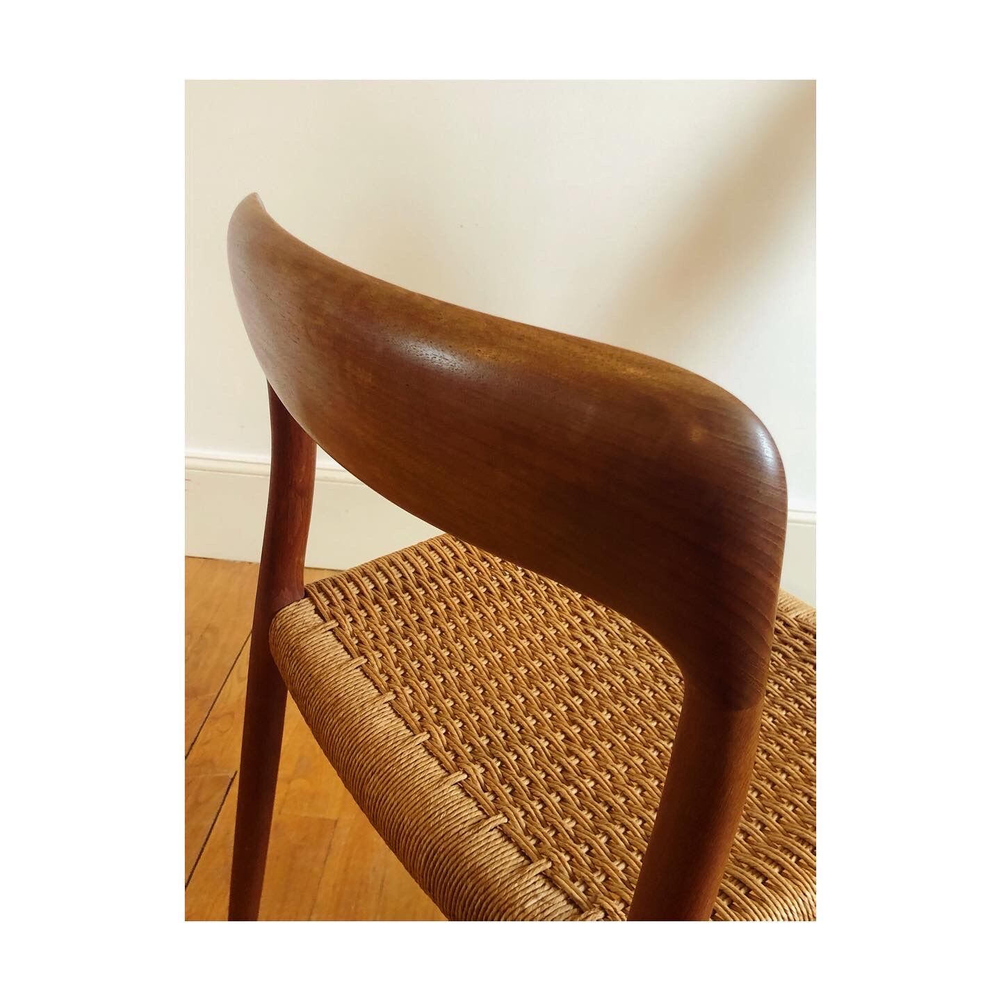 Model chair 75 in teak and rope by Niels Otto Moller