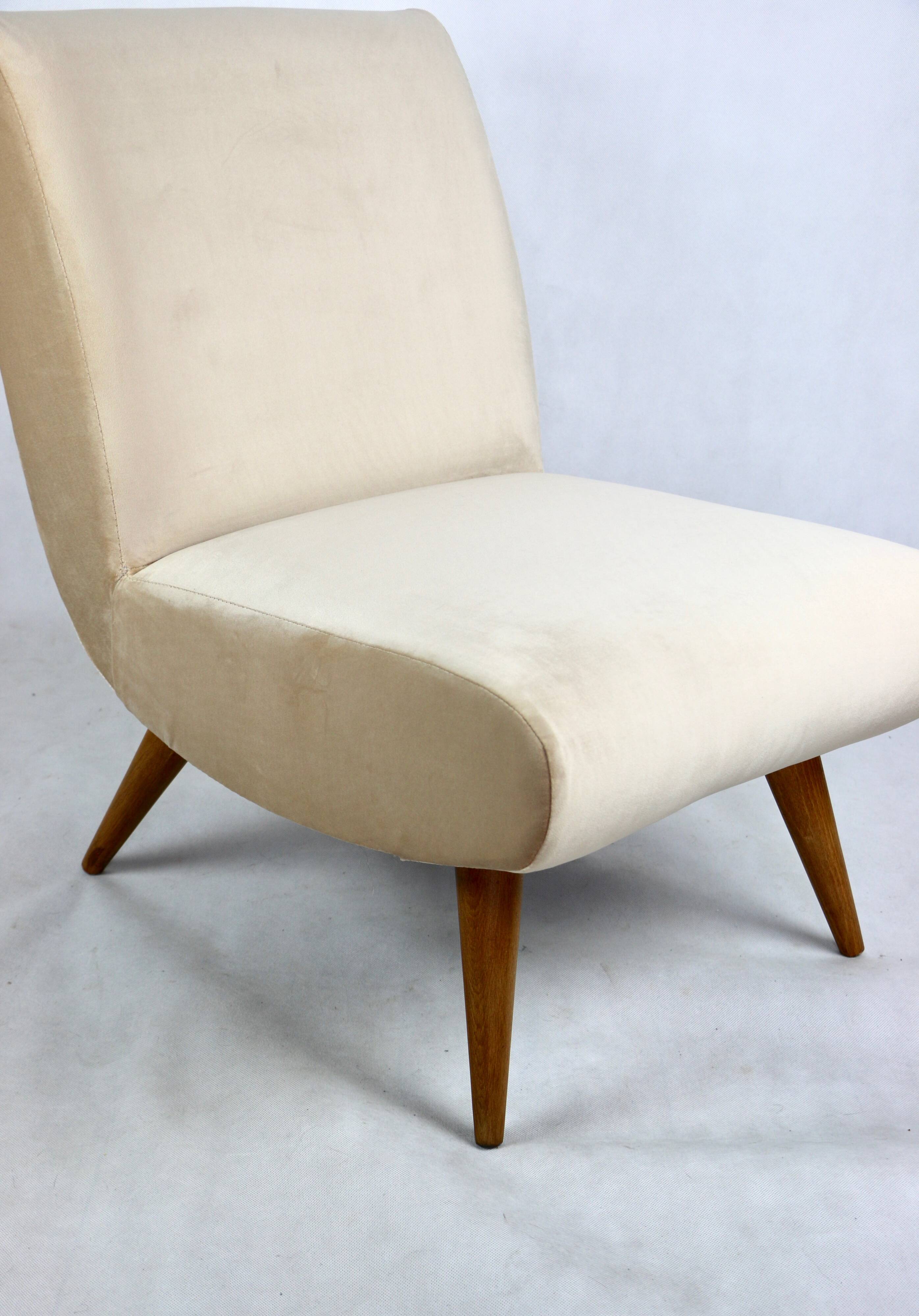 Vintage Loft armchair from the 70s beige champagne velvet