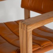 Cubic Pinewood & Leather Armchair by Ate van Apeldoorn for Houtwerk Hattem,