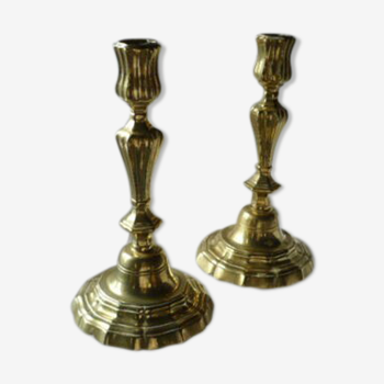 Pair of bronze candlesticks 18th century