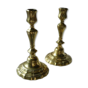 Paire de bougeoirs en