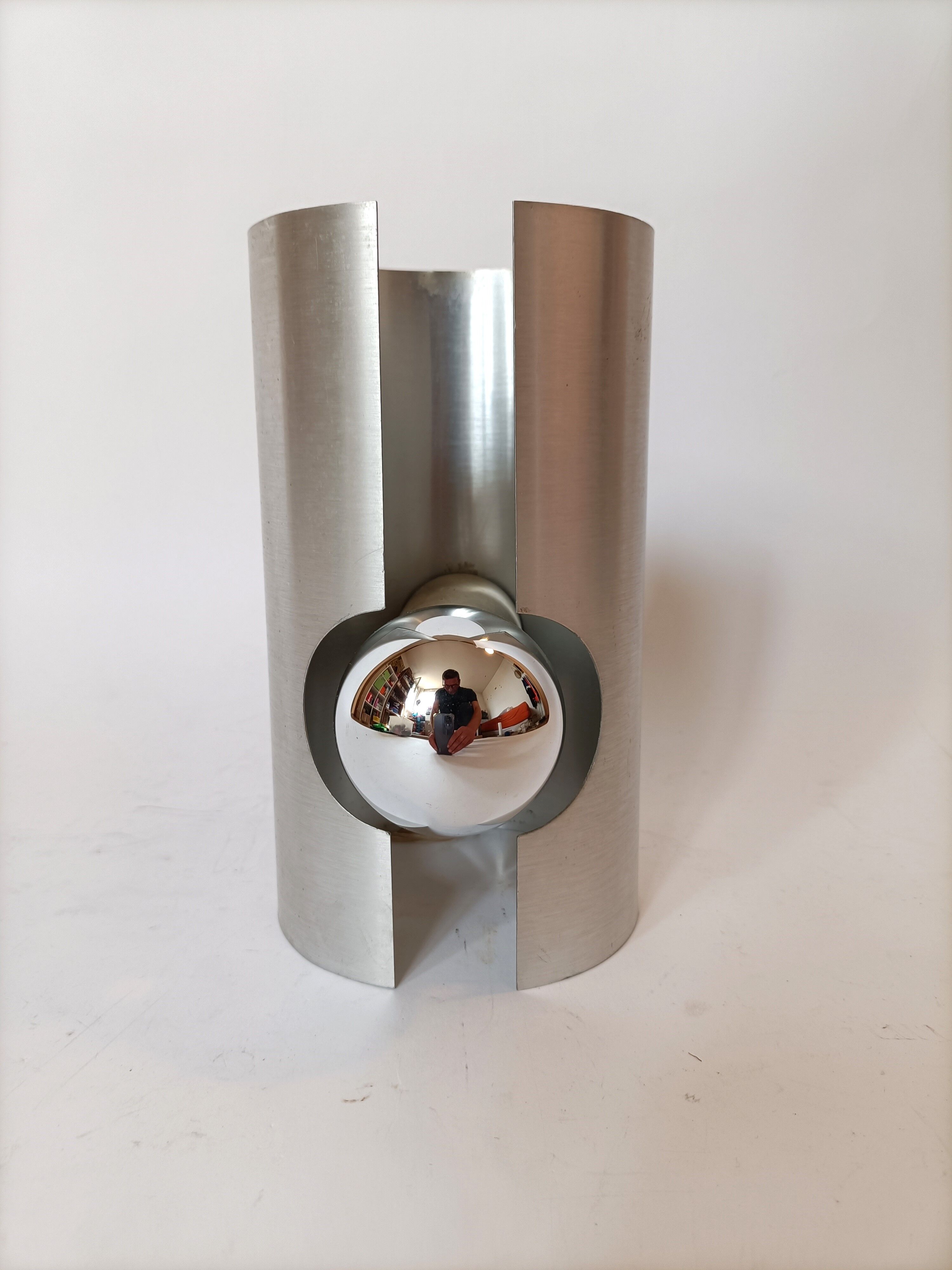 Applique Oxar en aluminium brossé 1970