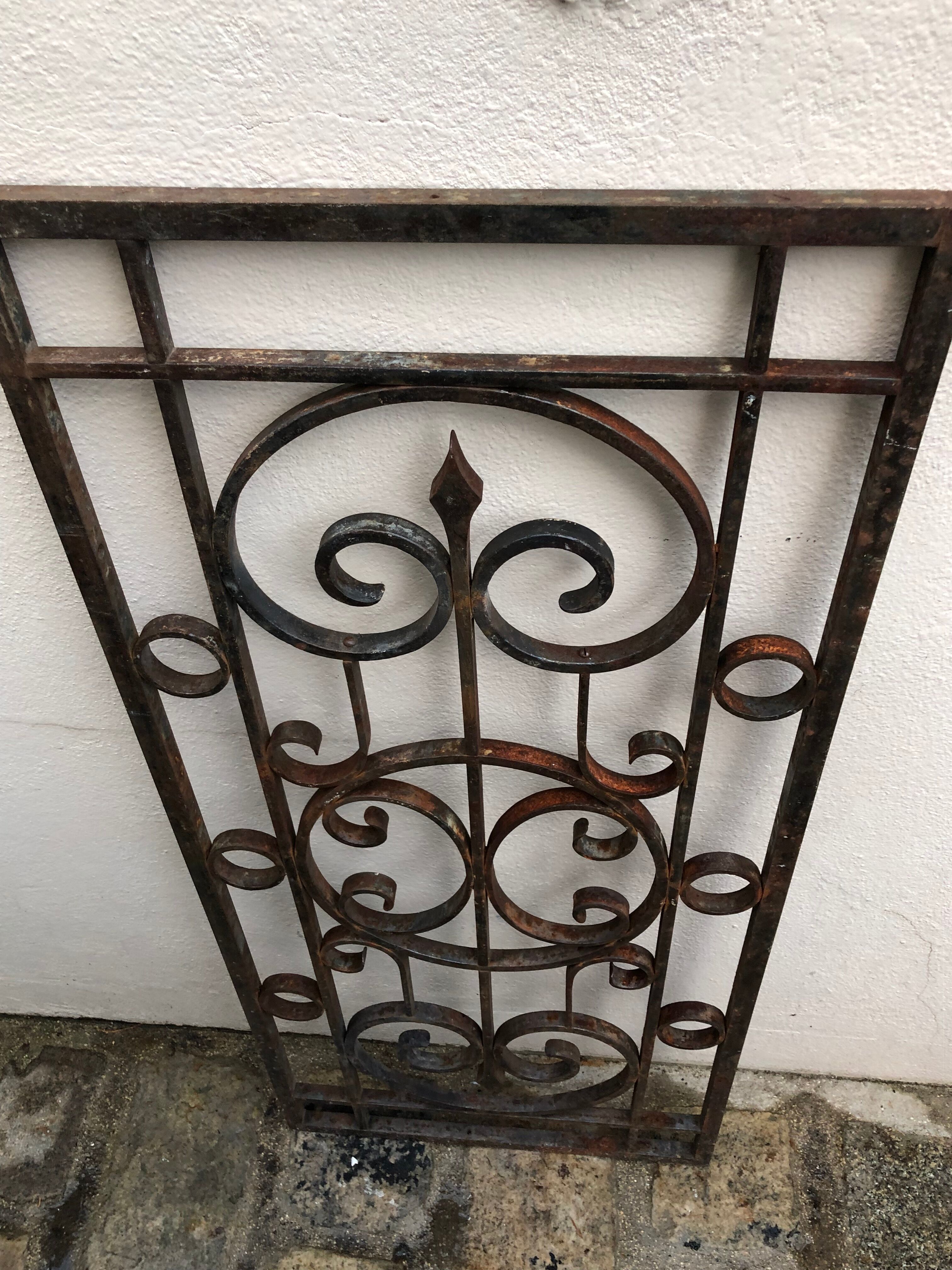 Wrought iron door grille