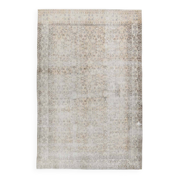 7x10 Vintage Beige Floral Vintage Persian Area Rug, 204x313 Cm