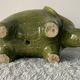 Green Rimini ceramic elephant, Aldo Londi for Bitossi, 1960