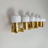 Brass and opaline glass wall lamps by Hans-Agne Jakobsson in mid-century style, Sweden, 1960s.