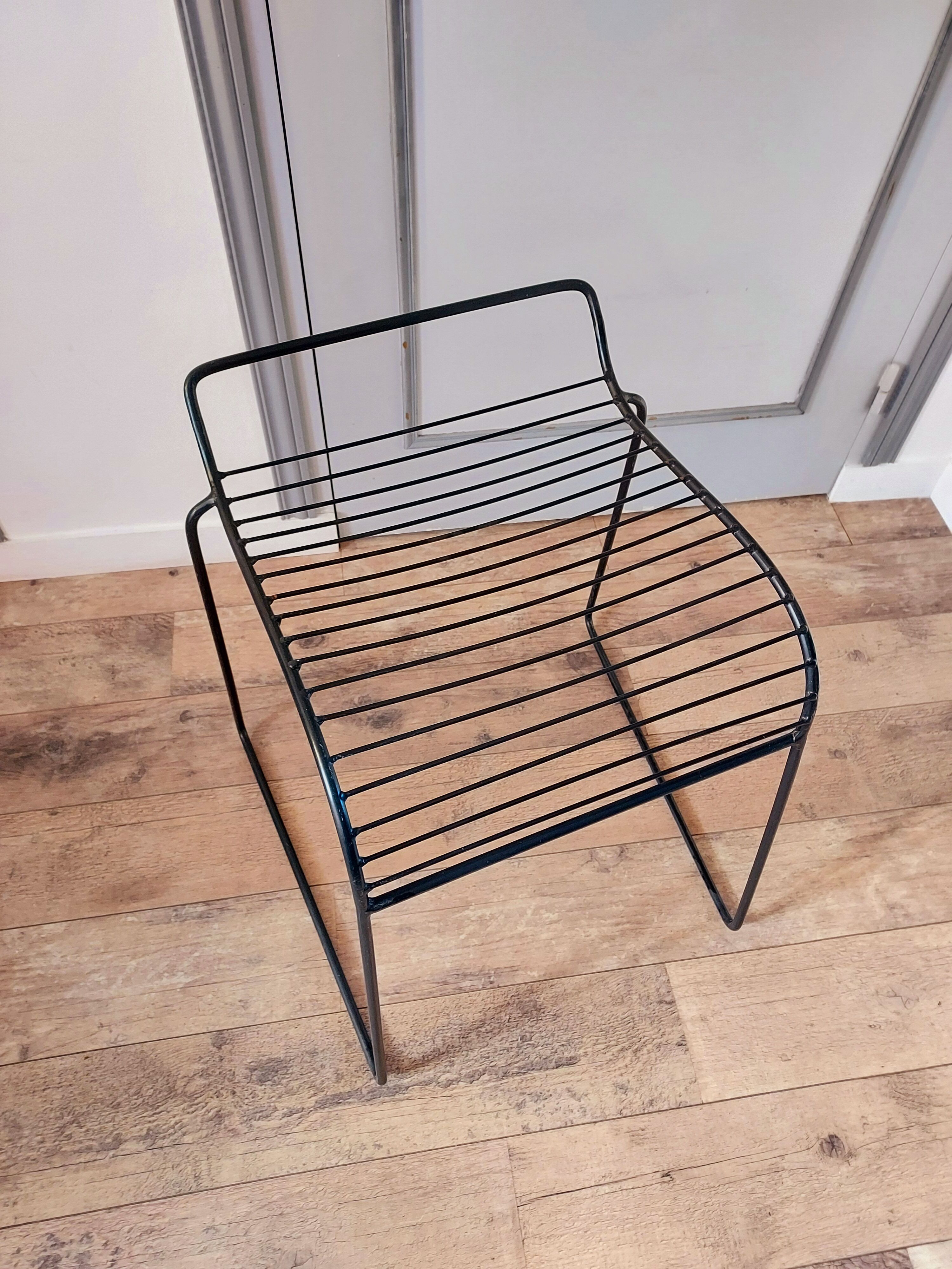 Black wire stool