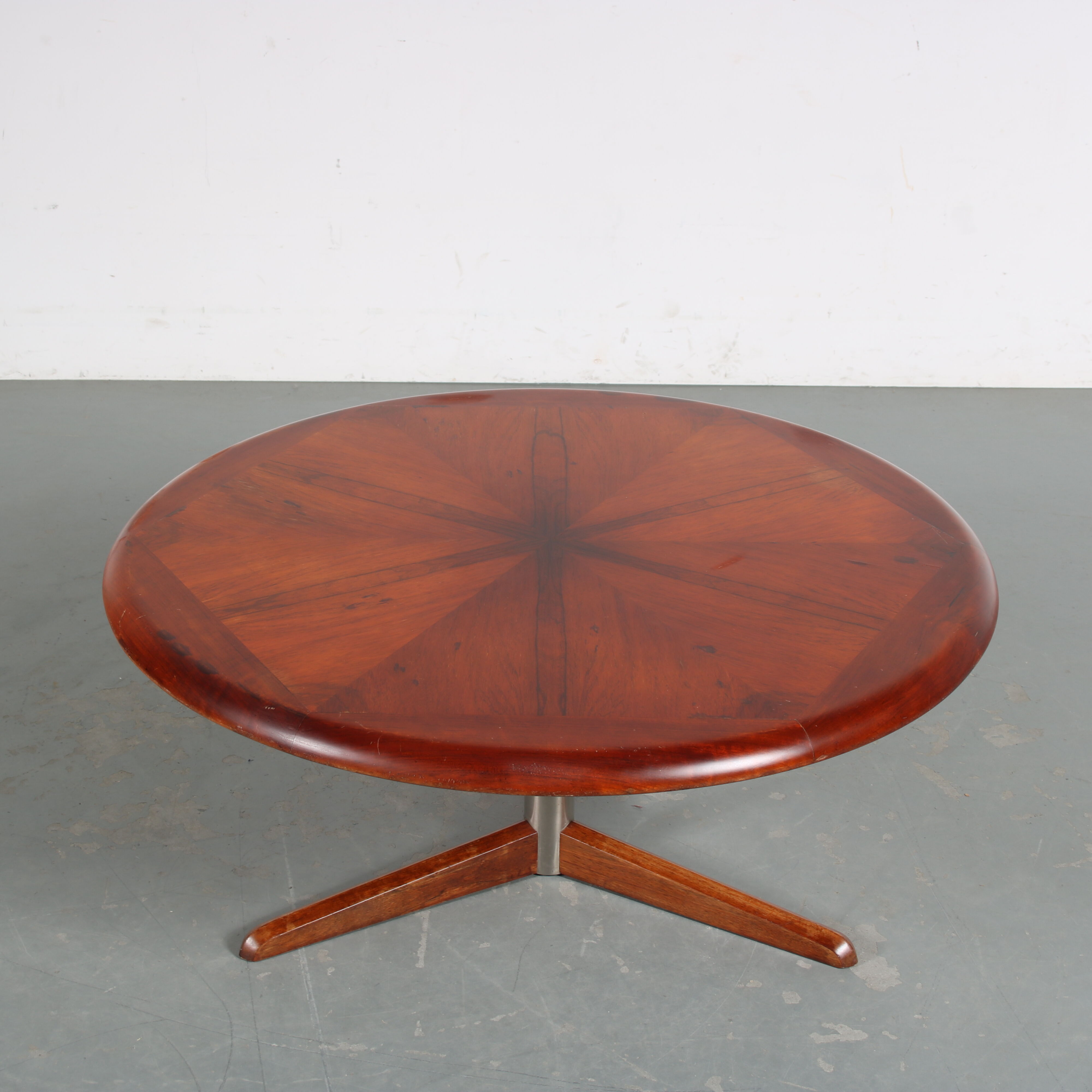 1960s Round wooden coffee table, Netherlands