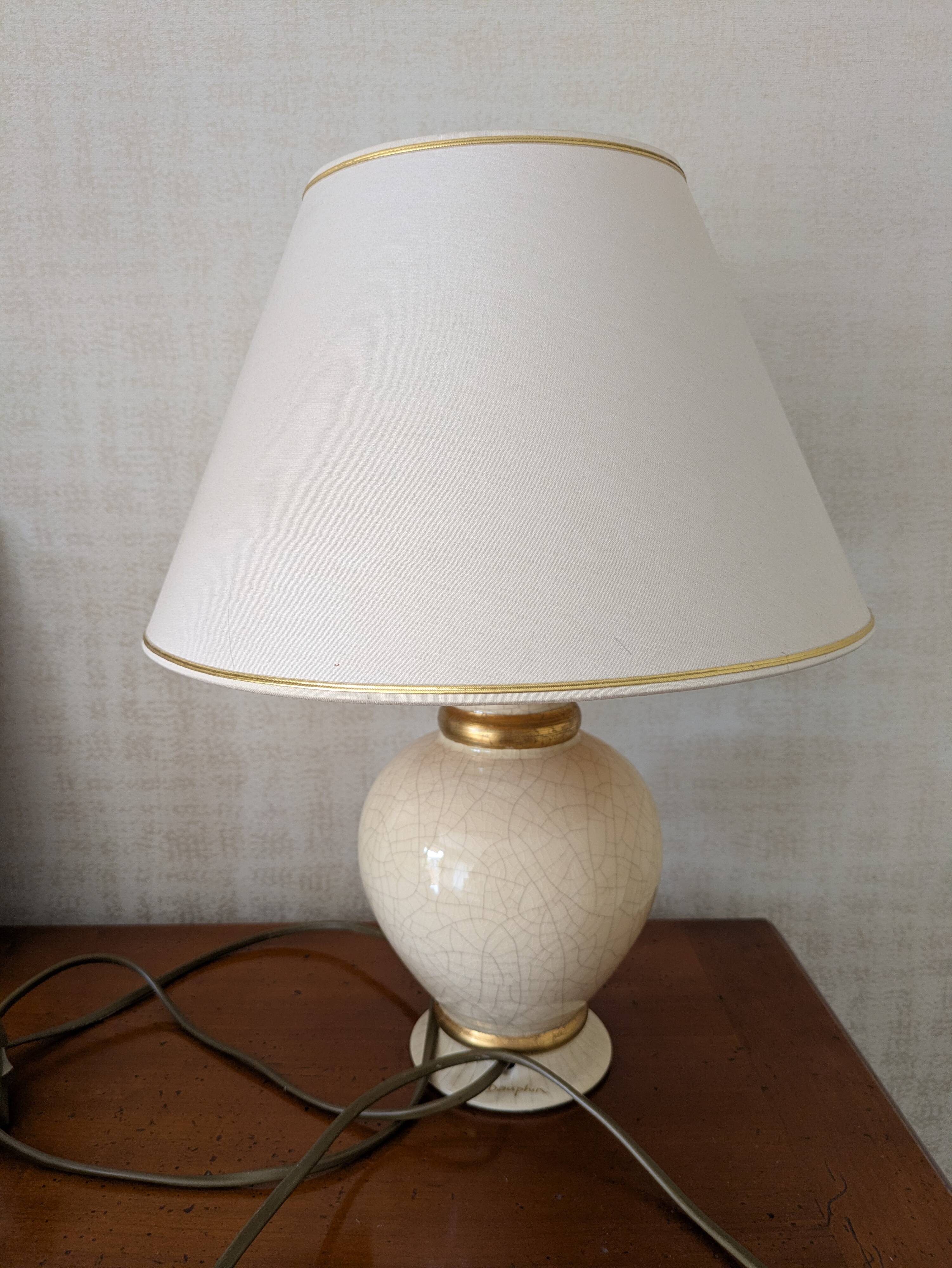 Set of 2 Crackled Ceramic Table Lamps with Gilding – Maison Le Dauphin