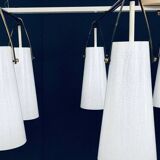 Italian glass and brass chandelier, Italy, 1950s