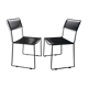 Paire de chaises spaghetti scoubidou noires années 70