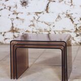 Smoked plexiglass nesting tables, 1970