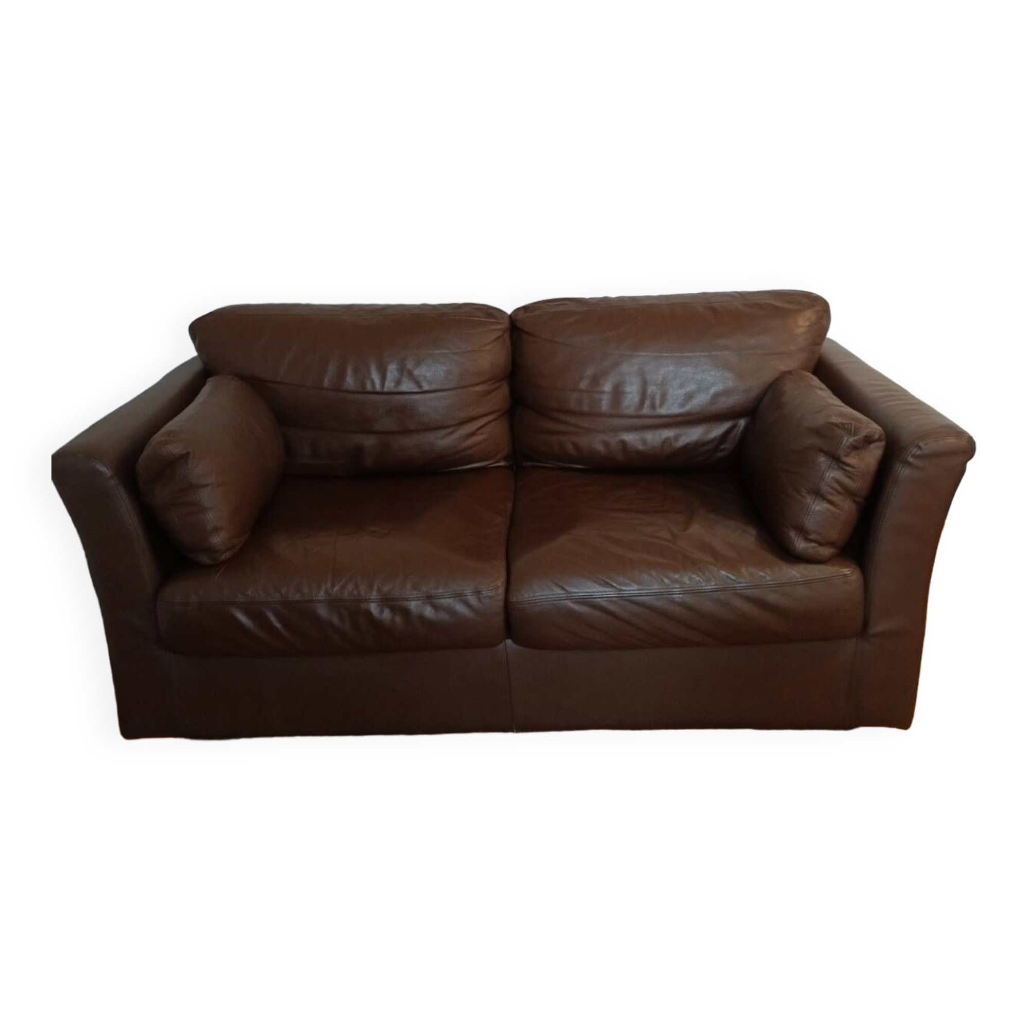 Brown leather sofa