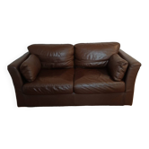 Brown leather sofa