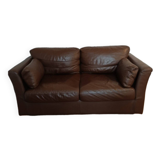 Brown leather sofa