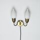 Fog & Mørup 2-Arm Brass and Opaline Glass Tulip Wall Lamp