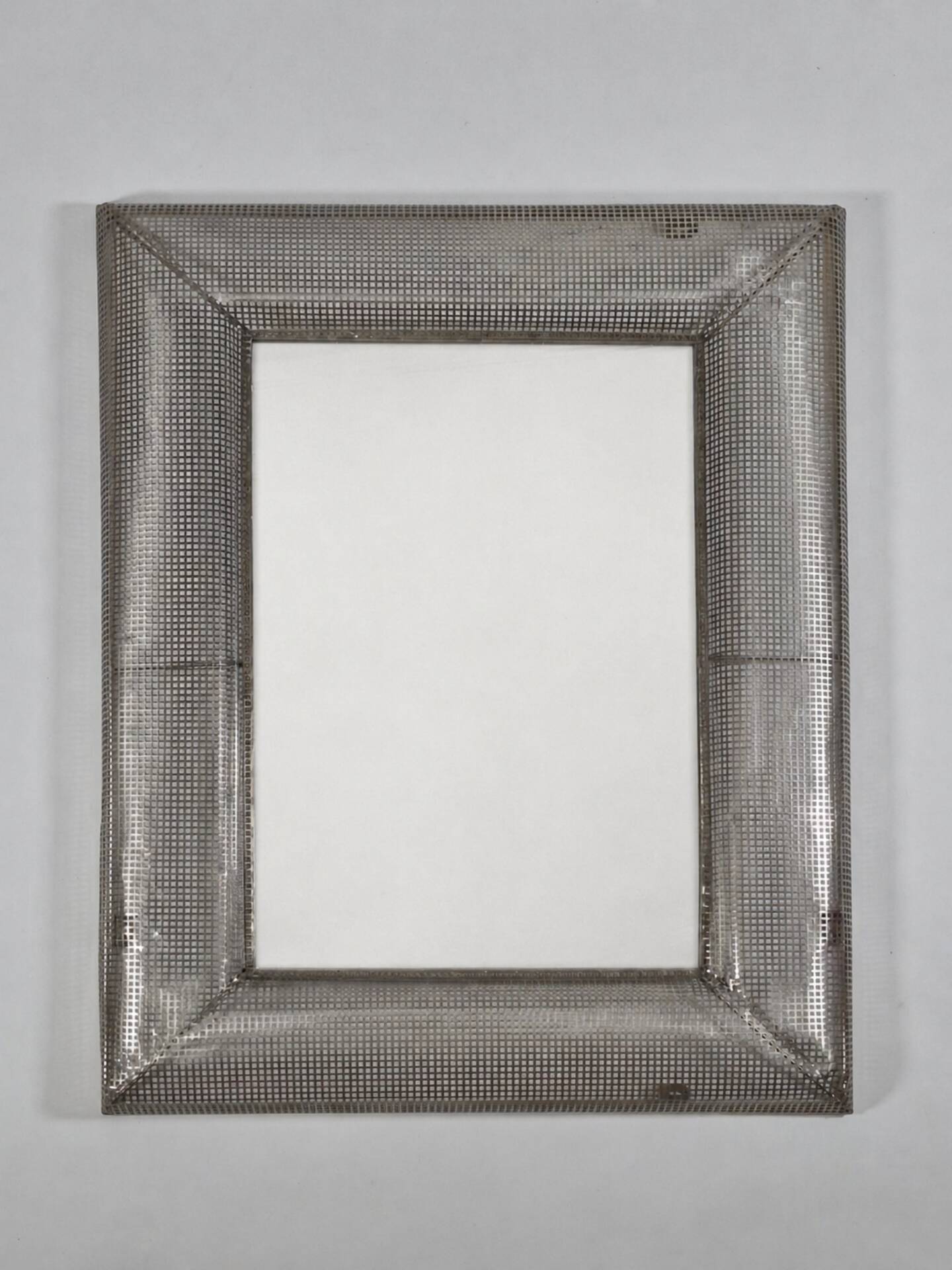 Vintage postmodern metall grid wall mirror