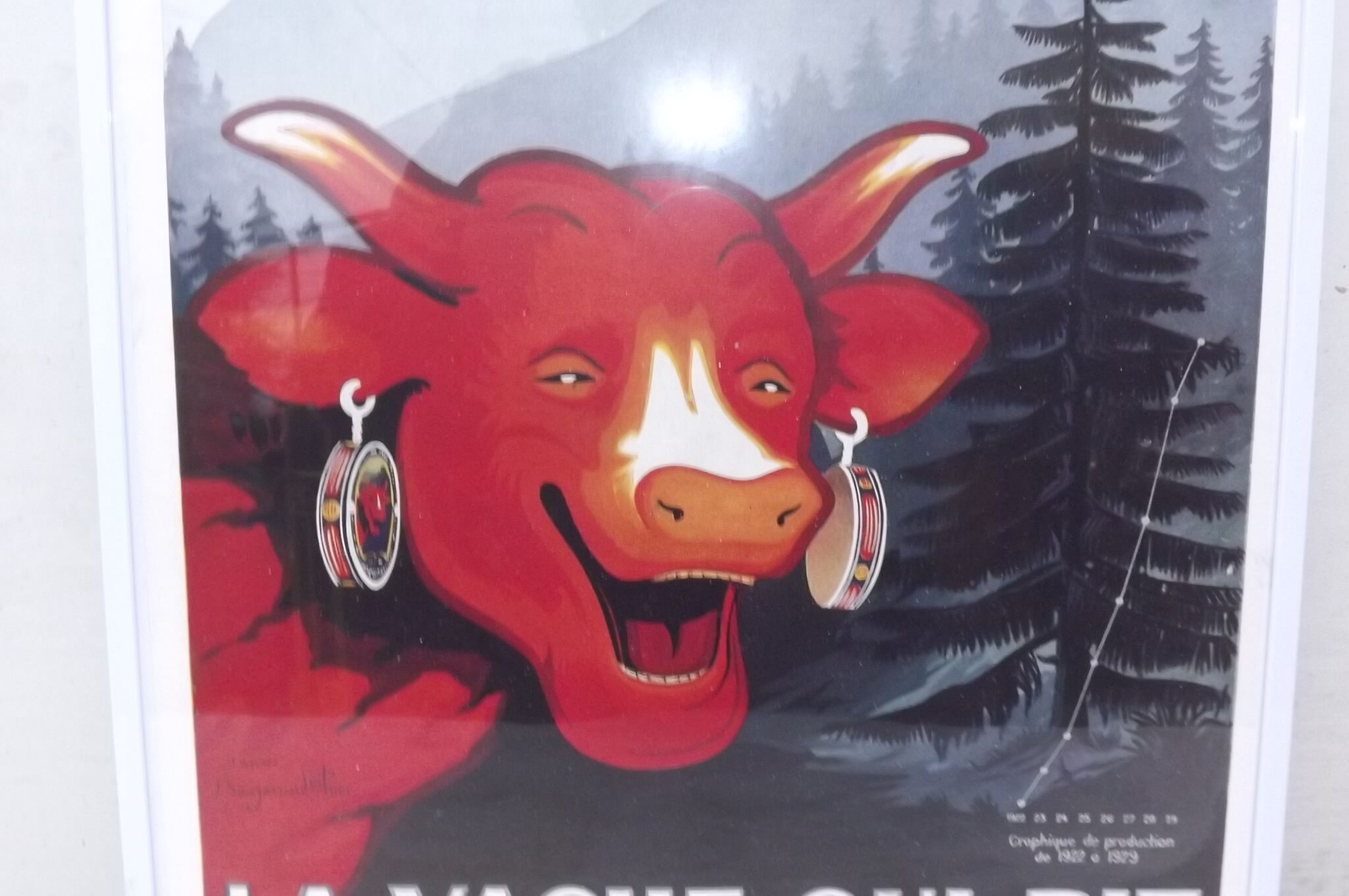 Poster advertising the cow that laughs 1929 by B. Rabier