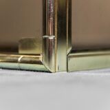 Showcase gold metal smoked glass 70s modern vintage